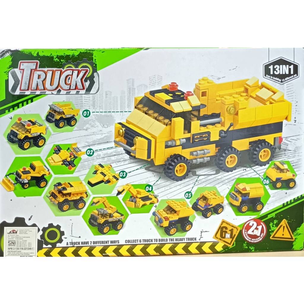 Mainan Edukasi Anak DIY Truck Rakit Puzzle Truck 281 PCS