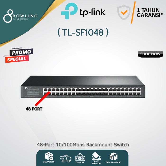 Produk Terbaru Tp Link Sf1048 48 Port 10/100Mbps Rackmount Switch Hub Tl-Sf1048