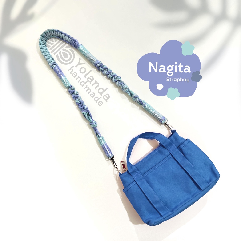 [TERMURAH] Tali Strap bag Macrame NAGITA | Premium | Tali kamera | Strap Bag Lucu | Custom | Puffy Bag | Sling Bag | Pendek |COD