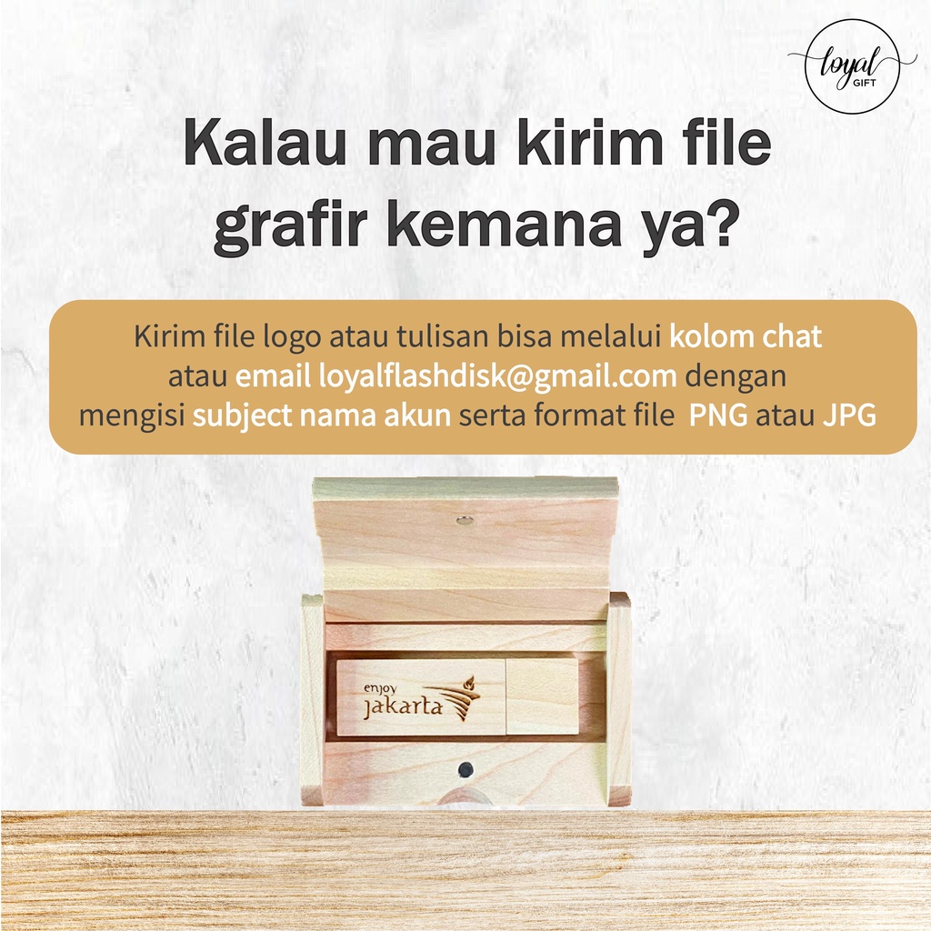 USB Flashdisk Kayu Persegi + Box Tarik - GARANSI GANTI BARU