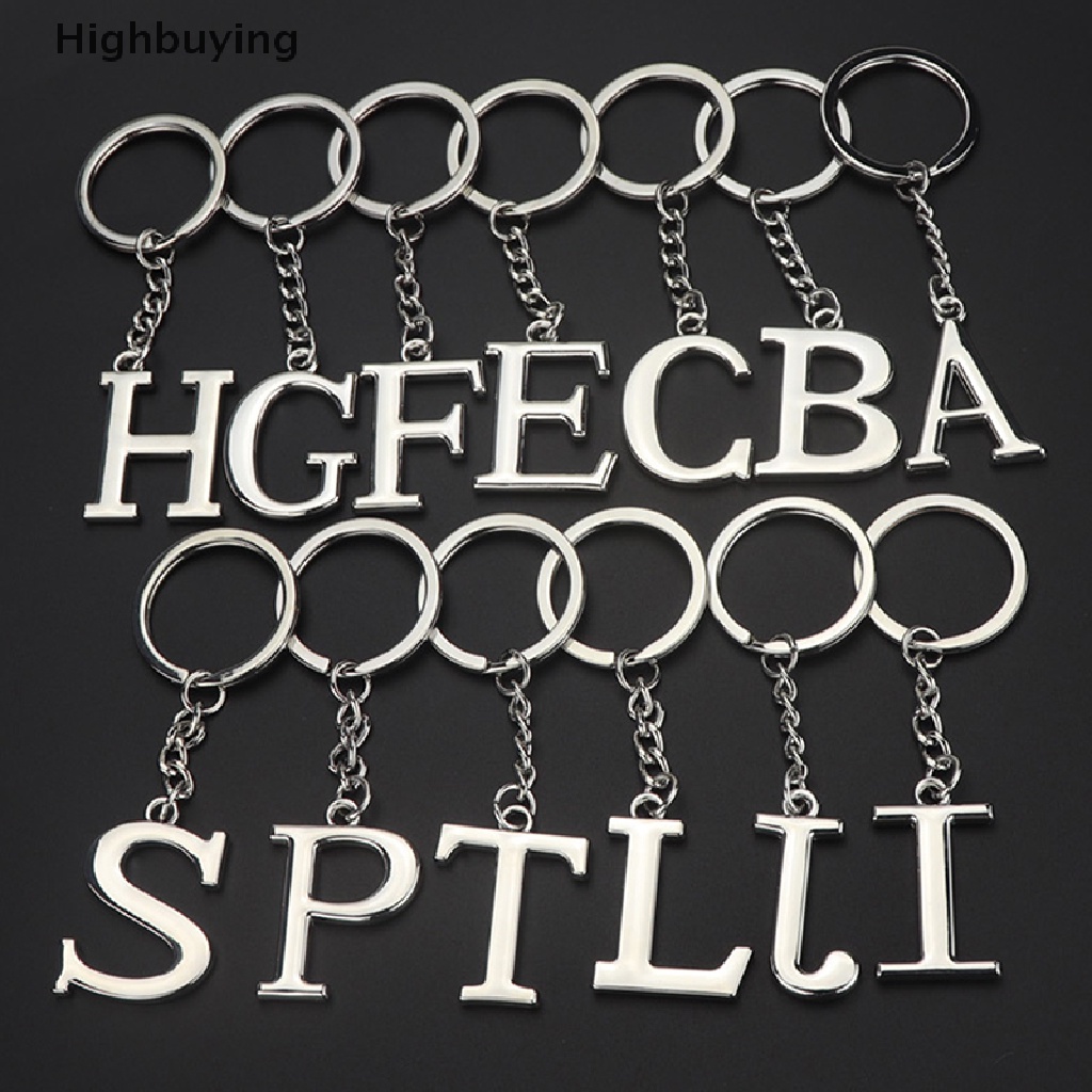 Hbid Liontin Alfabet Kreatif Fashion 26huruf Alphabet Initial Keyring 26huruf Besar Inggris Gantungan Kunci Logam Nama Keluarga Inisial Couple Liontin Pria Dan Wanita Glory