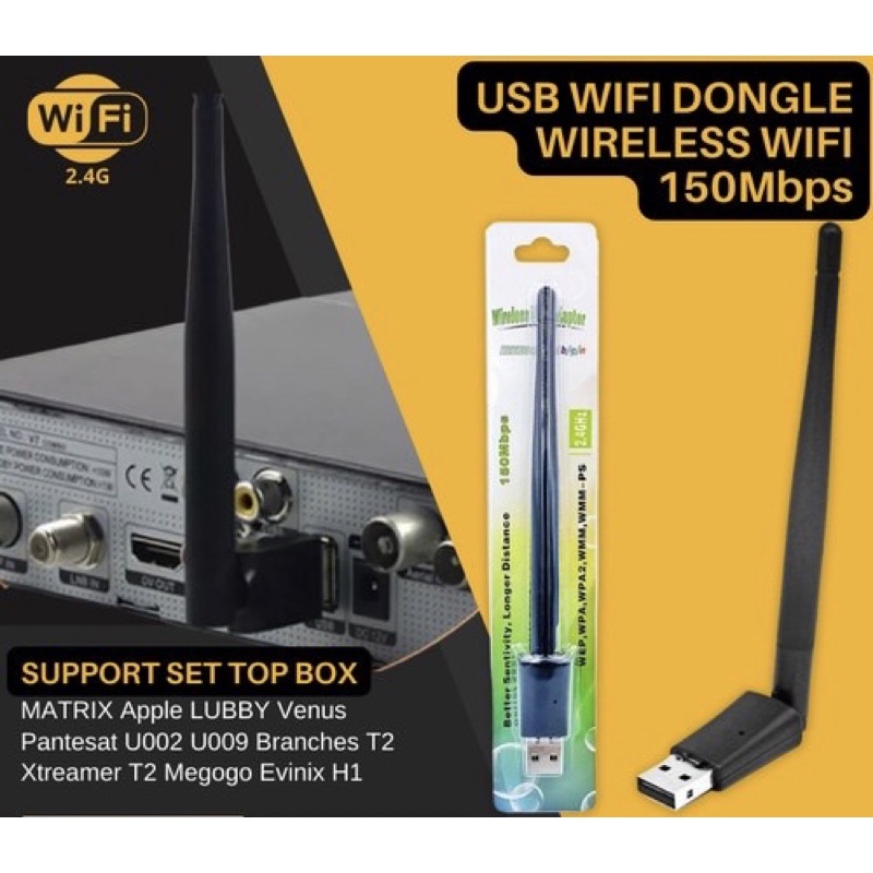 WiFi Dongle STB USB Wifi Set Top Box Adapter Antena Wifi DVR Wifi PC Laptop