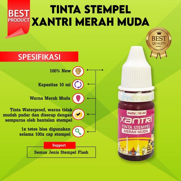 Refill Stamp Ink Waterproof 10ml Tinta Flash Stempel Stampel Warna 10ml