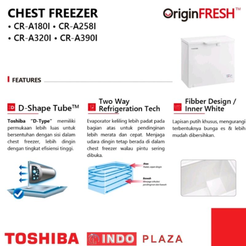 CHEST FREEZER TOSHIBA CR-A180i / 258i / 320i / 390i