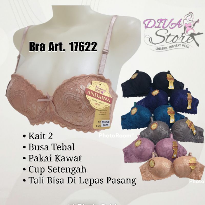 Bh Busa Tebal 17622 Push Up Bra Cup Setengah Pakai Kawat Full Brokat Kait 2