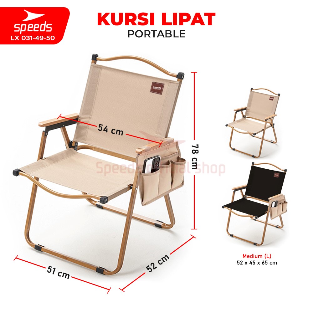 SPEEDS Kursi Lipat Camping Foldable Chair Mancing Aksesoris Tenda Piknik Rekreasi Outdoor 031-49