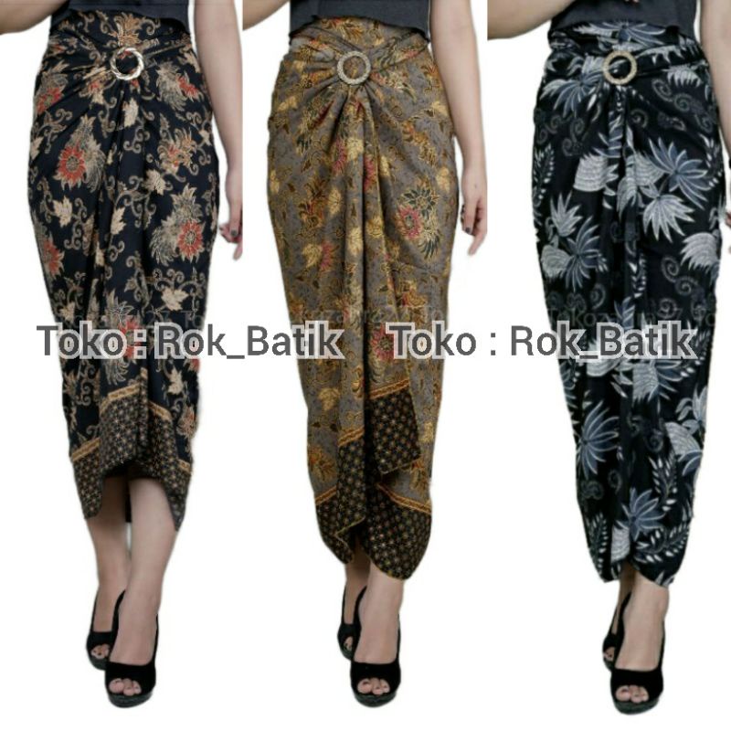 (50 Motif) Rok Lilit Batik Bawahan Kebaya Modern Rok Serut Batik Free Ring Kain Batik Floral Batik Couple Pasangan