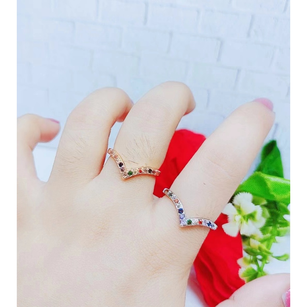 Cincin Xuping Mata Full Lapis Emas Perhiasan Wanita P09/P10