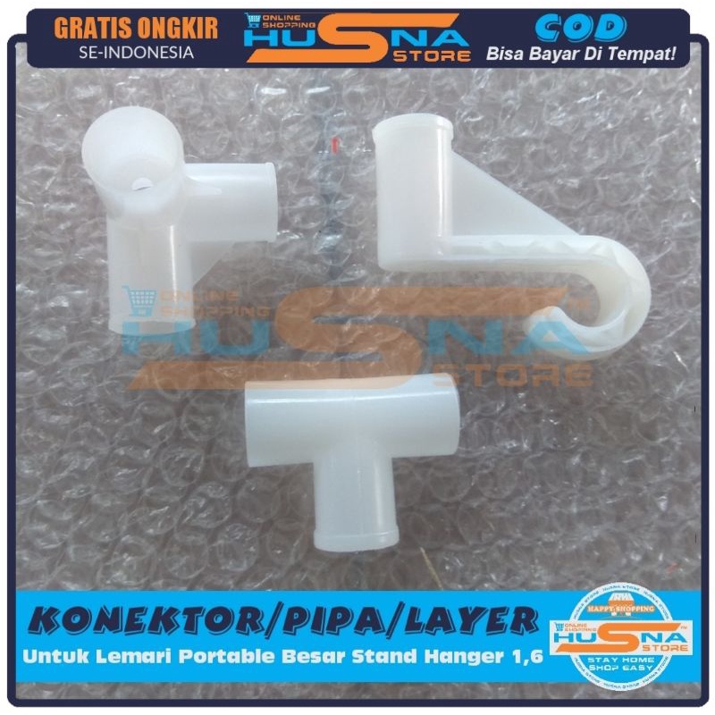 Konektor/Pipa/Layer Untuk Rak Lemari Portable 1,6cm (16mm)