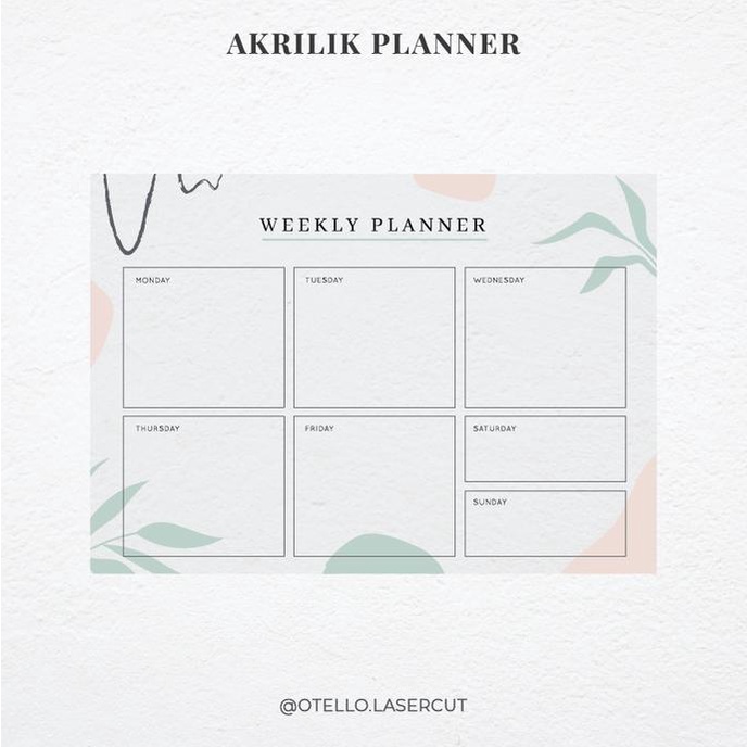 

Tropical - Weekly Planner Akrilik | Wall Planner Dinding Papan Jadwal