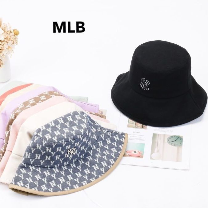 Topi bucket hat NY MLB premium wanita pria kualitas premium