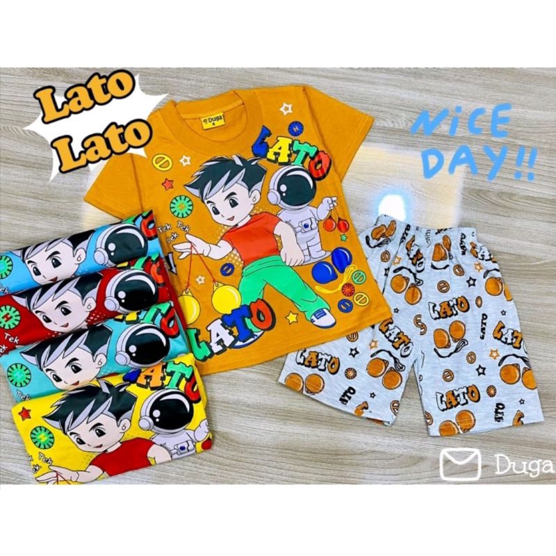 Setelan baju viral LATO-LATO / setelan baju anak laki-laki perempuan gambar lato-lato / setelan kaos