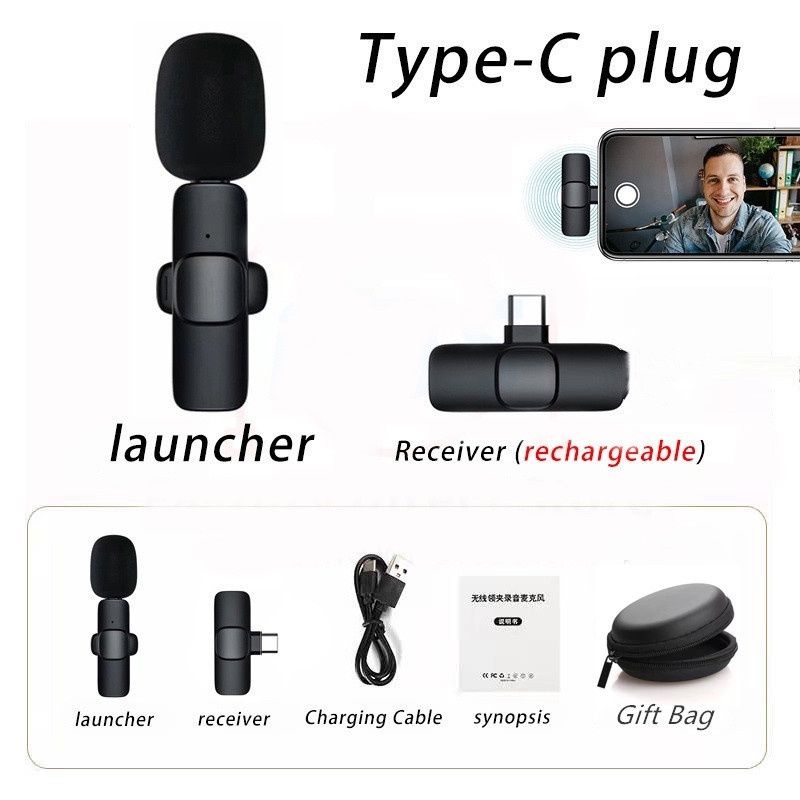 WIRELESS MICROPHONE 5.1 KT10Pro KT-10Pro CLIP ON JEPIT TYPE-C