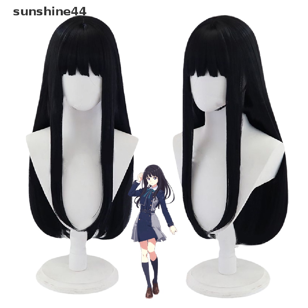 Sunshine Anime Lycoris Recoil Takina Inoue Cosplay Wig Hitam Panjang Wig Cosplay Anime Wig.