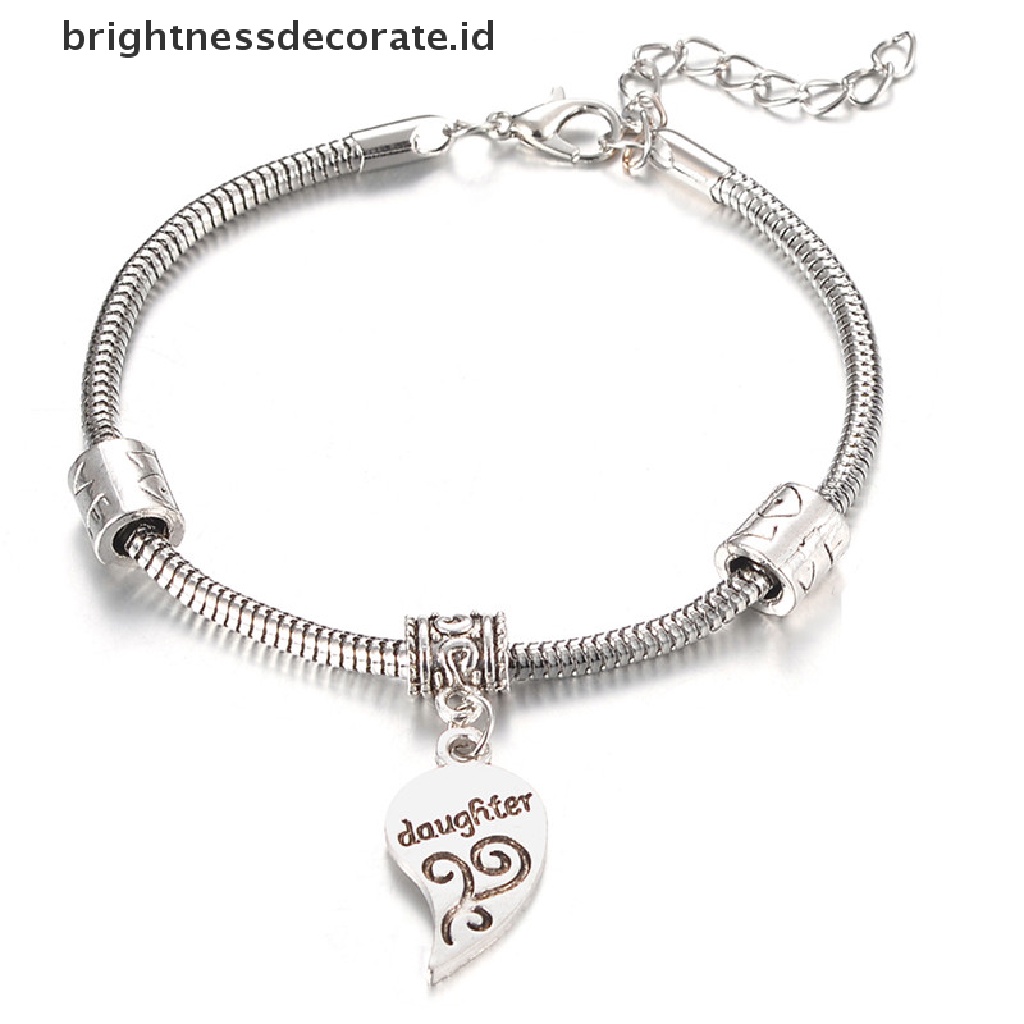 [Birth] 2pcs/set Gelang Bangle Cinta Hati Ibu Putri Pesona Hadiah Perhiasan Keluarga [ID]