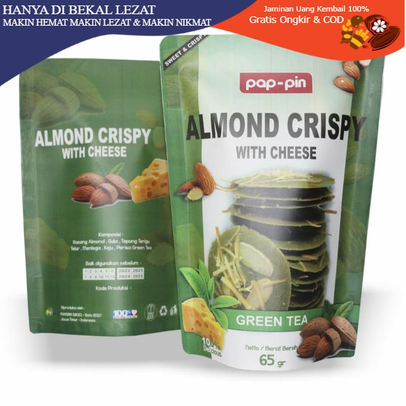 

ALMOND CRISPY CHEESE GREEN TEA Oleh Oleh Khas Malang Batu Camilan Snack Manis Murah Enak