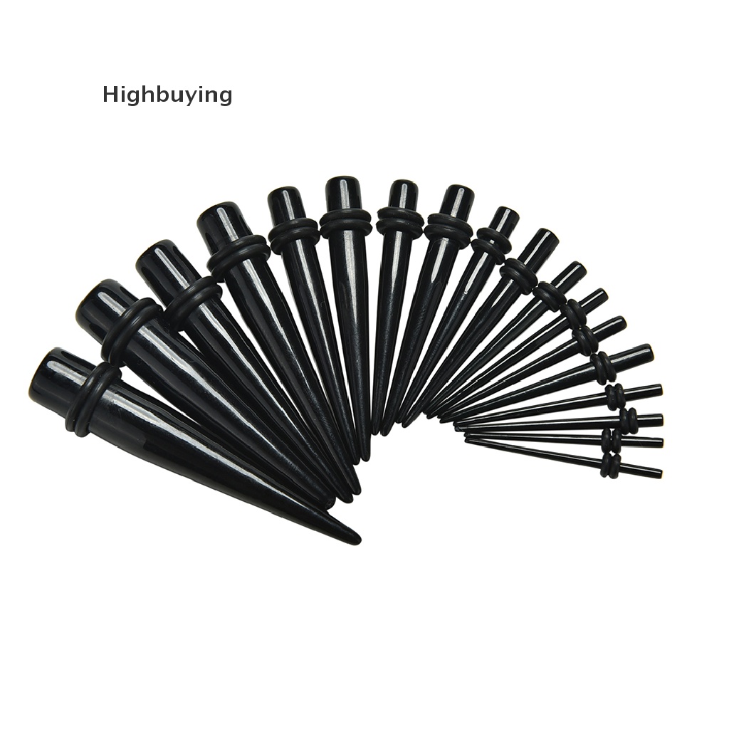 Hbid 2Pcs Kit Peregangan Telinga 00G-16G Tapers Plug Tunnel Stretcher Black Glory