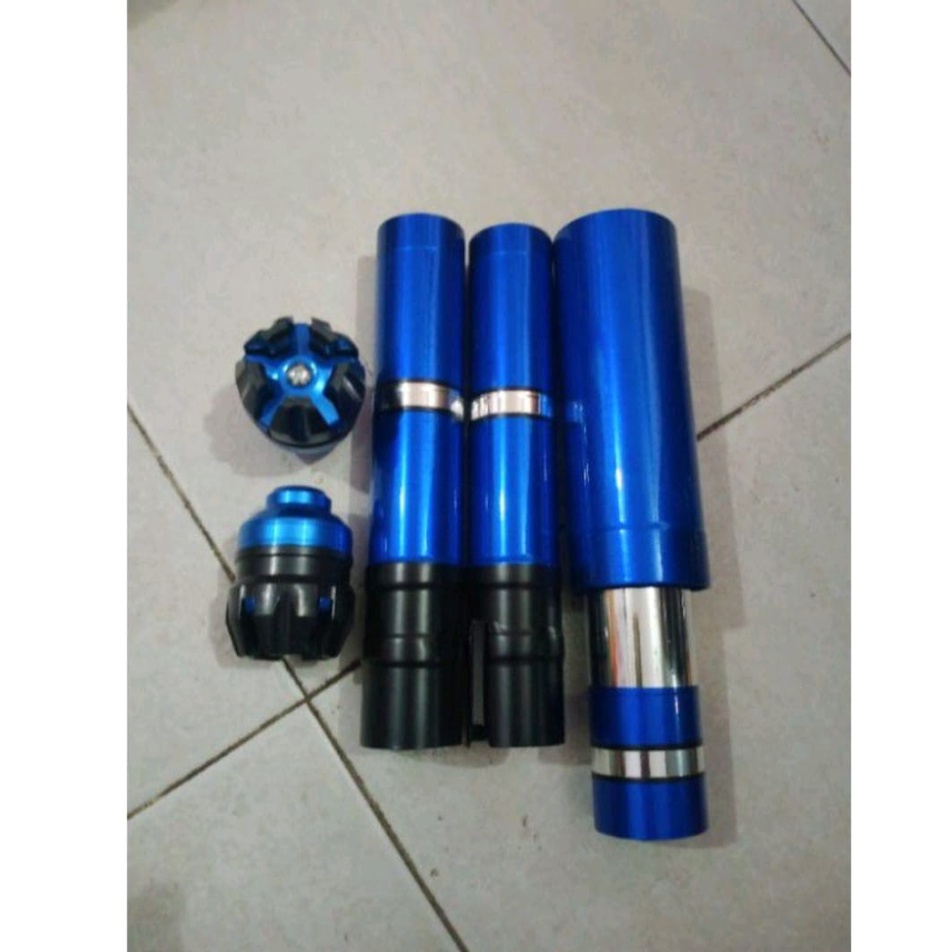 Paket komplit Cover Shok depan belakang+jalu all matic yamaha matic mio z mio m3 mio soul - Biru