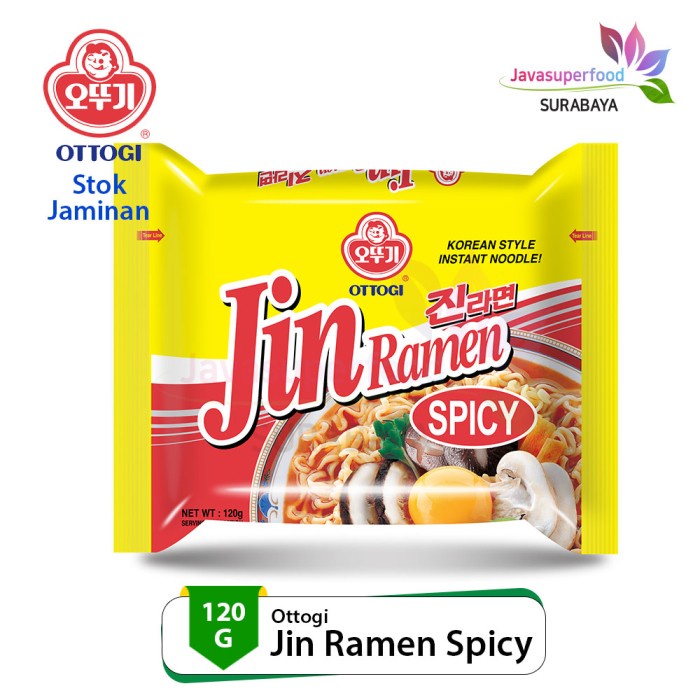

Ottogi Jin Ramen Ramyun Hot / Mi Ramen Ramyun Pedas Asli Korea 120g