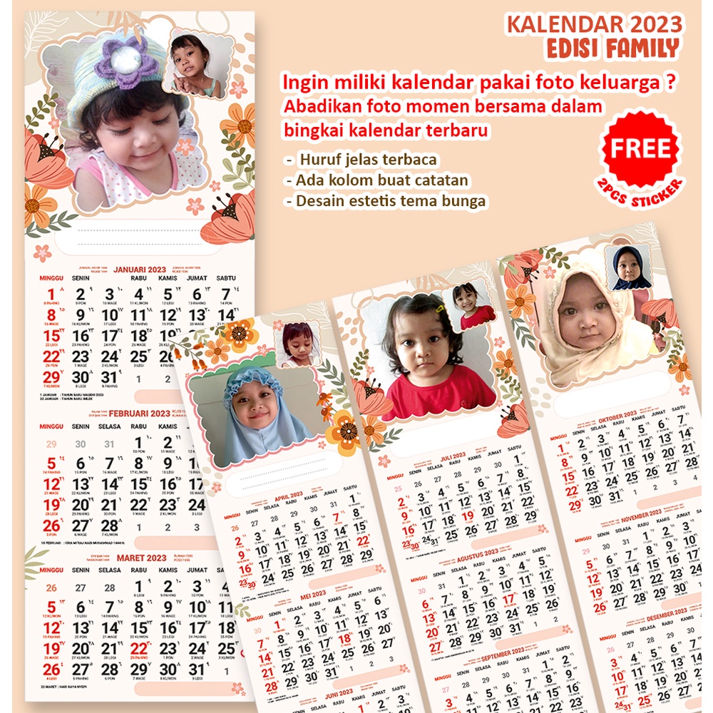 

Kalender Dinding Wall Calender 2023 Isi 4 Lembar tema custom