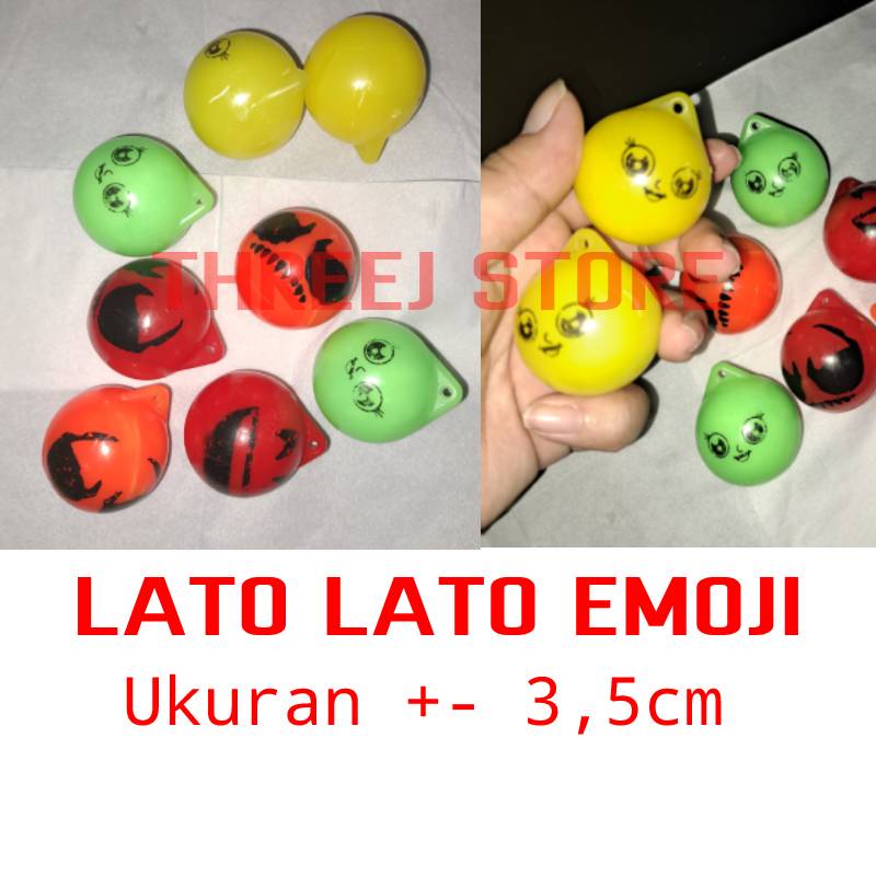 Lato Lato Mainan Anak EMOJI etek etek diameter 3,5cm