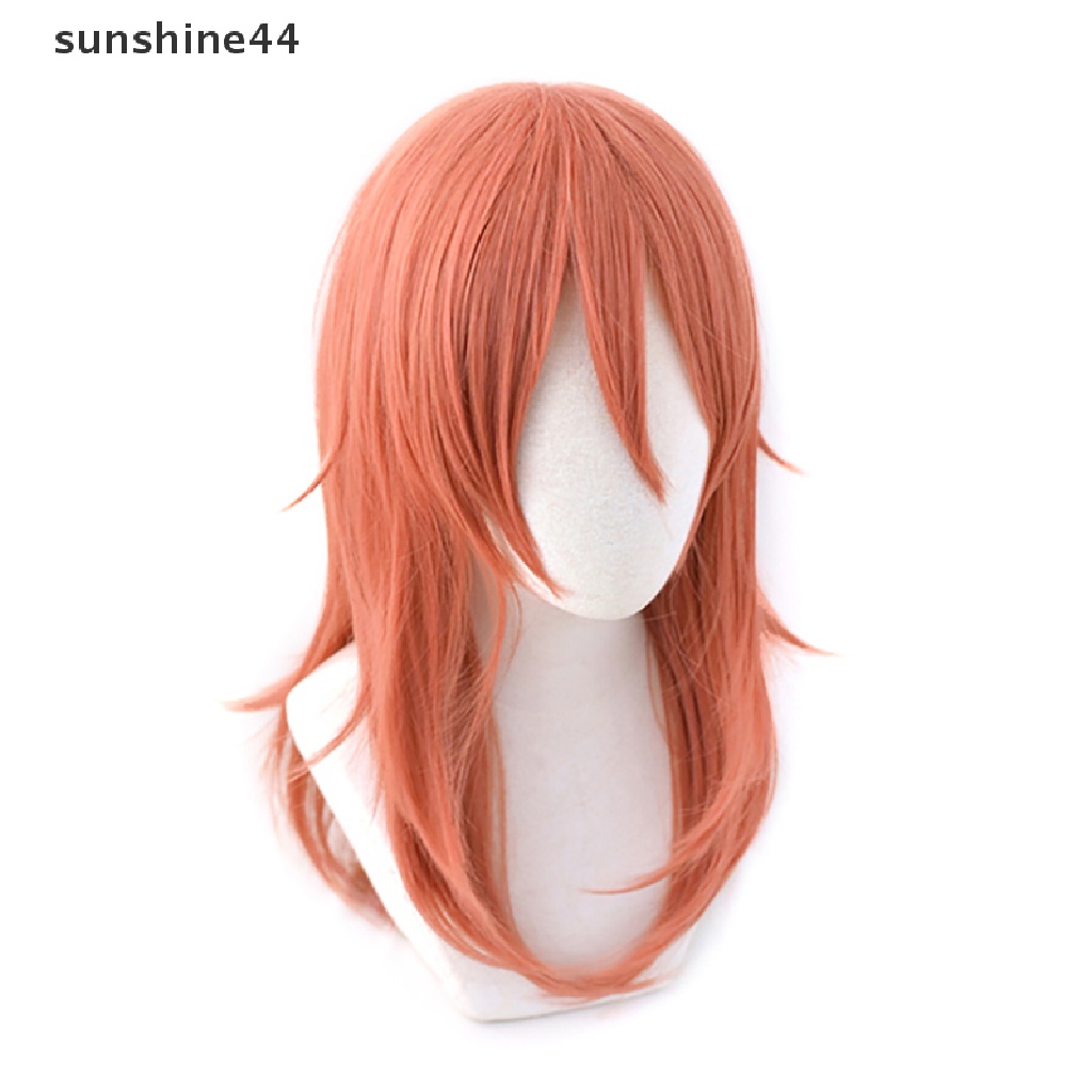 Sunshine Chain Man Cosplay Angel Devil Wig Panjang Natal Warna Orange Tua Wig Cosplay Anime Wig Tahan Panas Wig Sintetis.