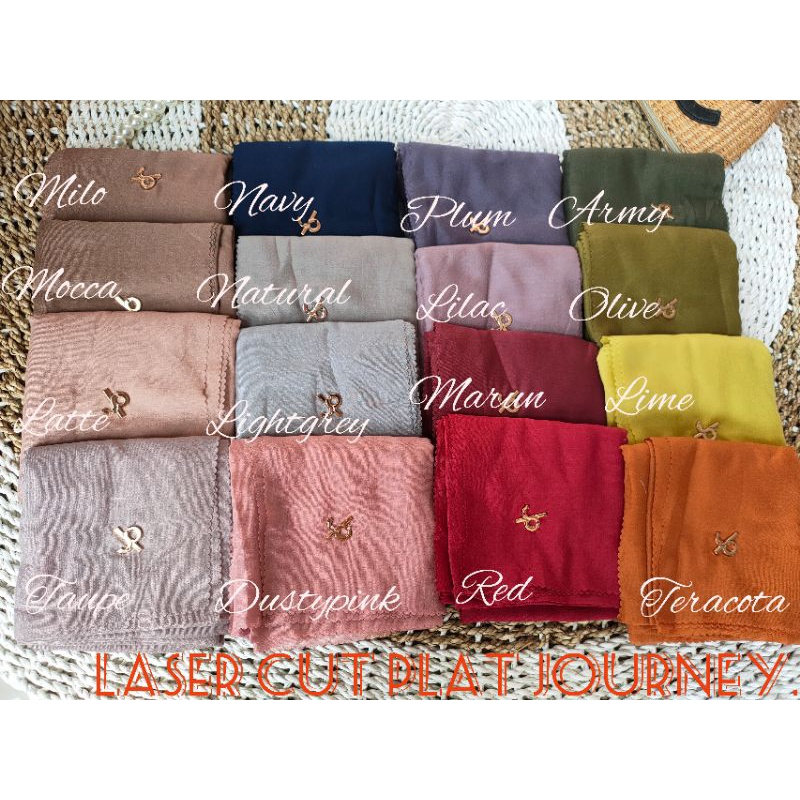 Hijab journey polos lasercut plat