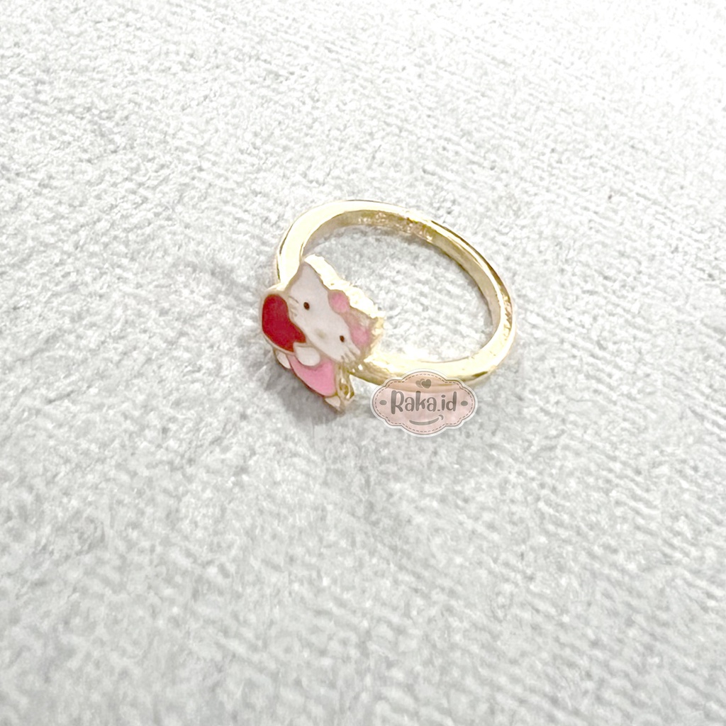 Cincin Anak Perempuan Cincin Anak Anti Karat Motif Pita Pink Love Perhiasan Cantik Anak 1240