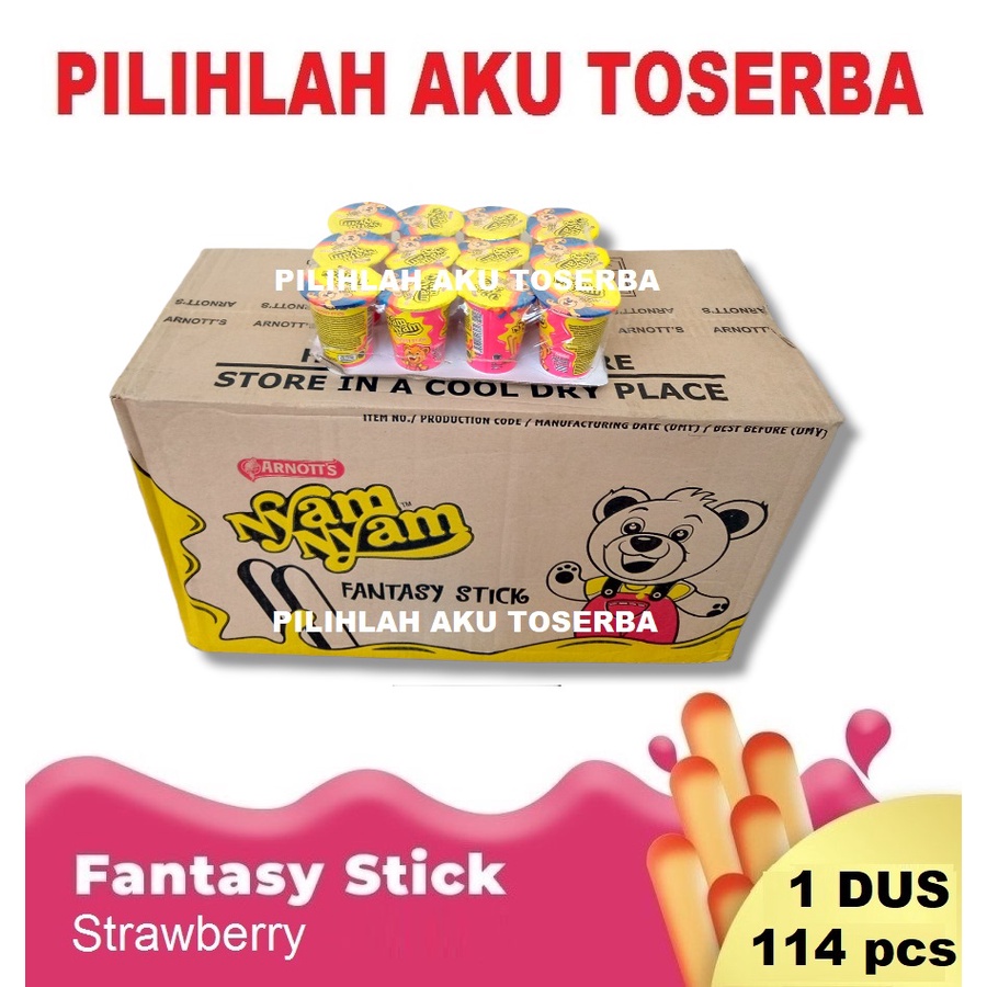 Arnott's Nyam Nyam Fantasy Stick STRAWBERRY 25 gram - ( HARGA 1 DUS )