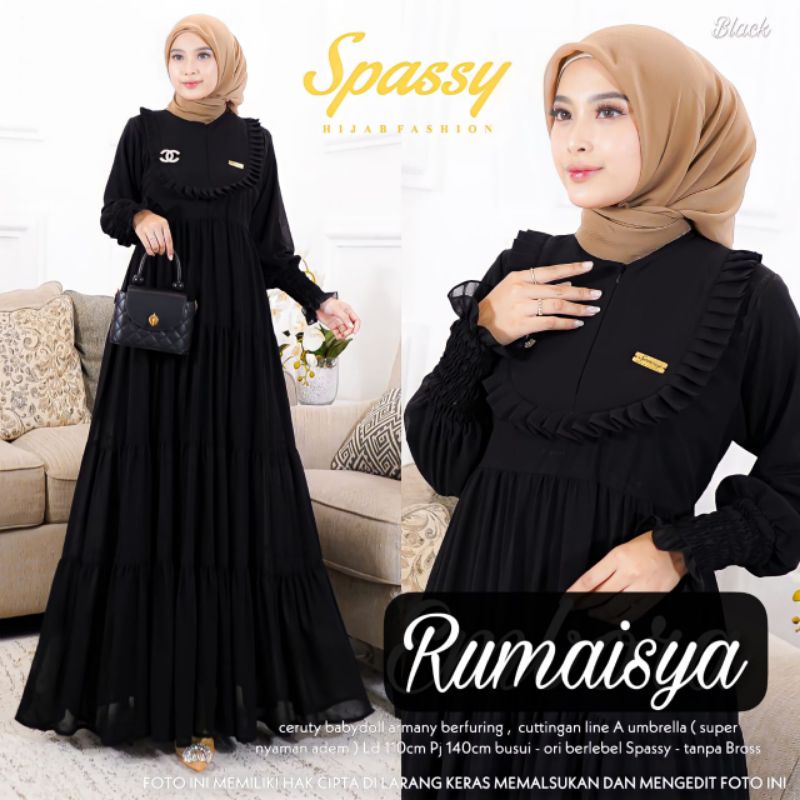 RUMAISYA MAXY DRESS CERUTY BABYDOLL ARMANY BERFURING ORI BY SPASSY