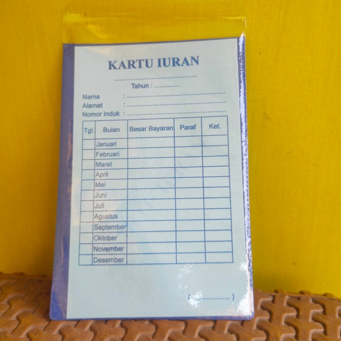 

Kartu Iuran Costum dengan Plastik - Kartu Pembayaran + Plastik