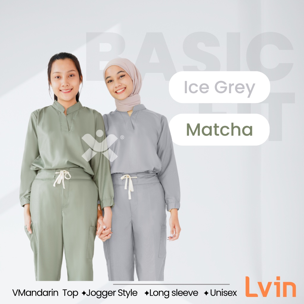 [ Lvin ] Vol II  - Baju OKA Joger Lengan Panjang Mandarin Collar / Baju Jaga / Set Baju Celana Jaga Oka / Dokter Lengan Pendek / Baju OK / Everyday Series