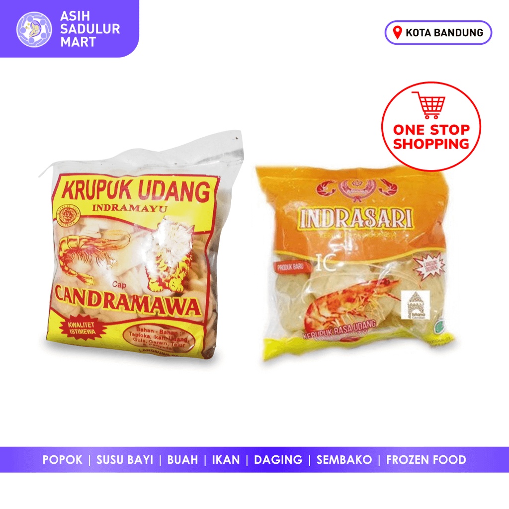 Kerupuk Udang Indrasari / Krupuk Udang Candramawa Mentah 250gr Premium Renyah Promo Bandung