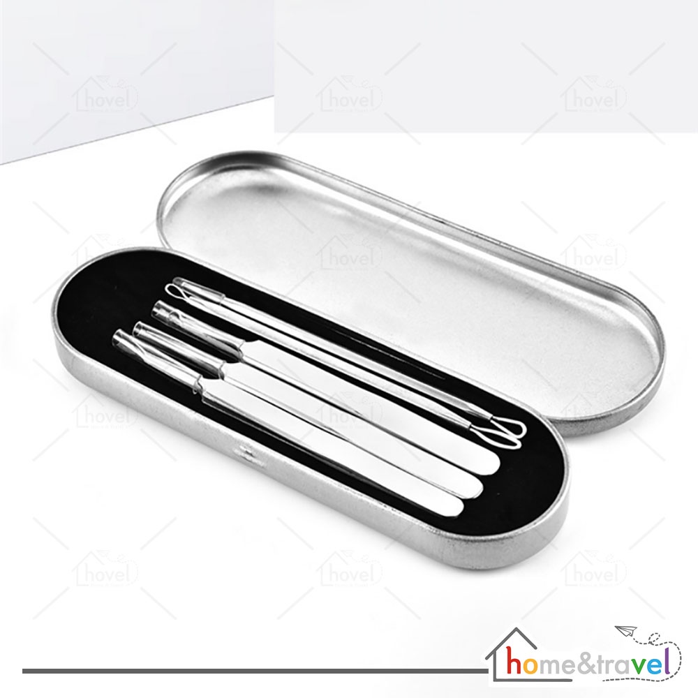 HOVELSHOP Alat Pembersih Komedo Pemencet Jerawat Stainless Steel