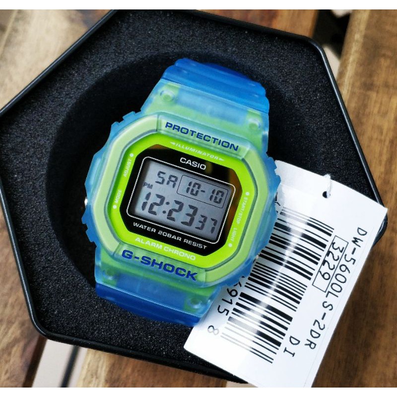 Jam Tangan DW Casio G-Shock DW-5600-LS-2 Green Light Skeleton Autolight Waterproof Watch