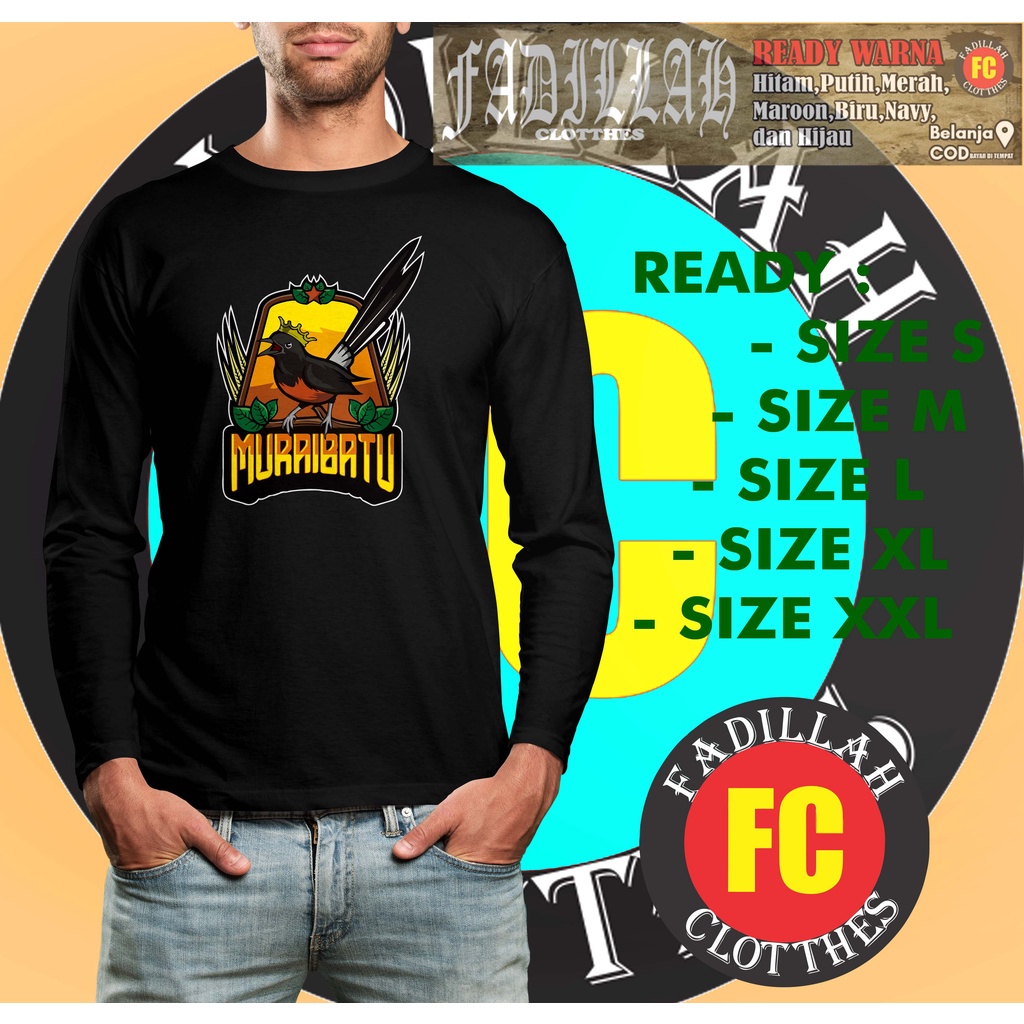 KAOS BURUNG MURAI BATU LENGAN PANJANG BAJU DISTRO