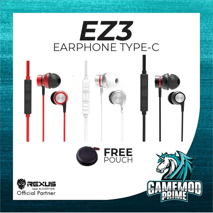 Earphone Connector Type C Rexus EZ3 With Mic EZ-3 Gaming