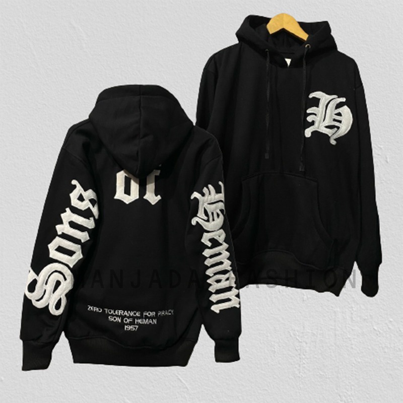 (TERBARU) Hoodie SHARAE BORDIR Branded Full teks Bordir Unisex Pria Wanita