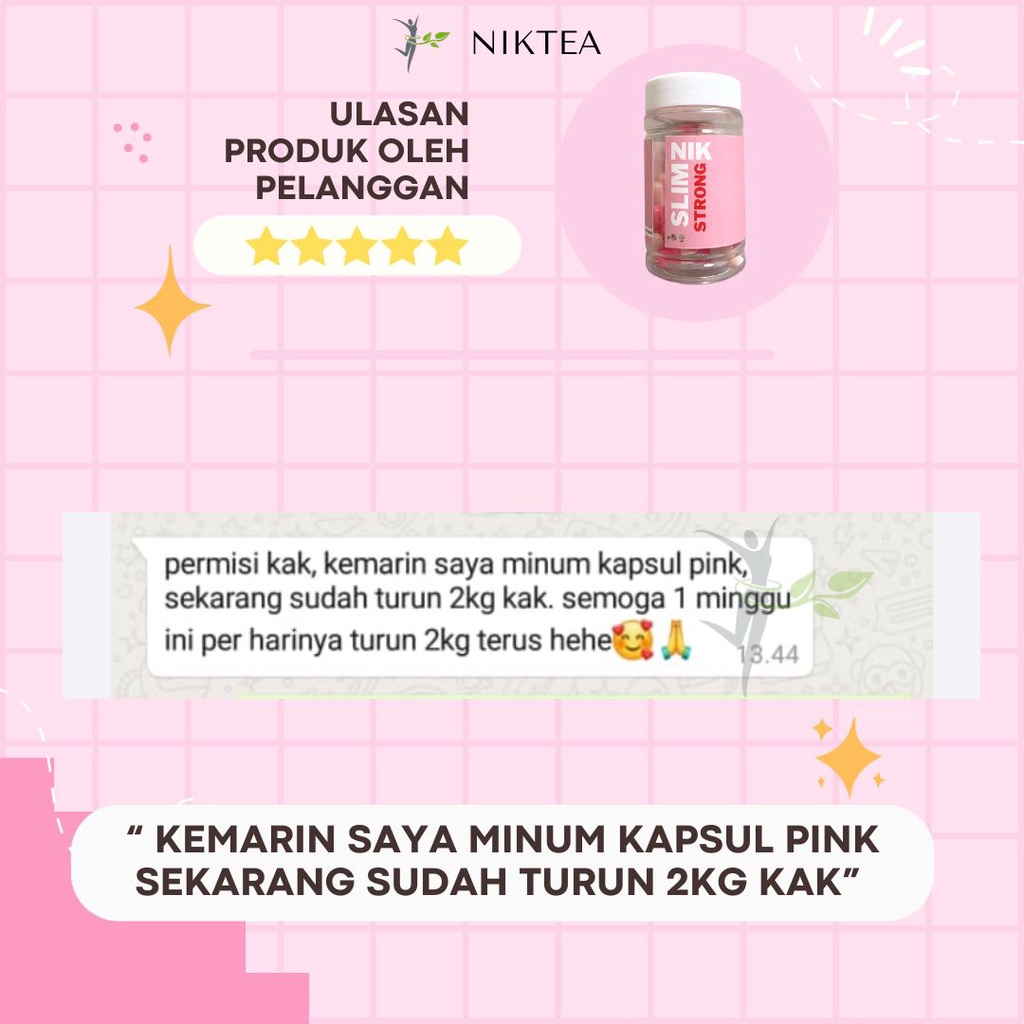 NIKSLIM Strong - Penurun Berat Badan Dan Obat Diet Ampuh Herbal Slim Pil Pelangsing Pengecil Perut Buncit Wanita