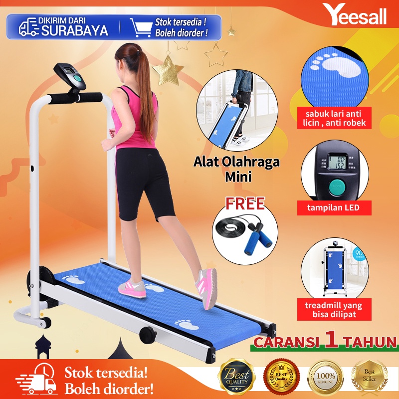 【Ready Saham + COD】 Treadmill mini Hemat/Treadmill Tanpa Suara Dalam Ruangan Multifungsi Treadmill/peralatan fitness/Treadmill Manual MultiFungsi Treadmill