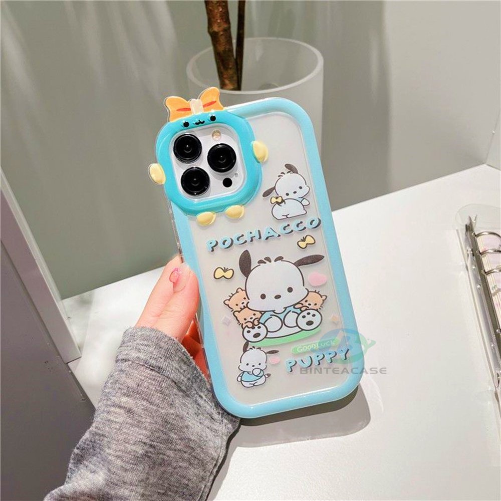 IPHONE Fashion Case Kompatibel Untuk Iphone14 11 12 iPhone6 7 8 Plus 13 Pro MAX 11Pro MAX XR X XS MAX Winnie Bear Anjing Lucu Monster Kecil Frame Lensa Phone Case Binteacase