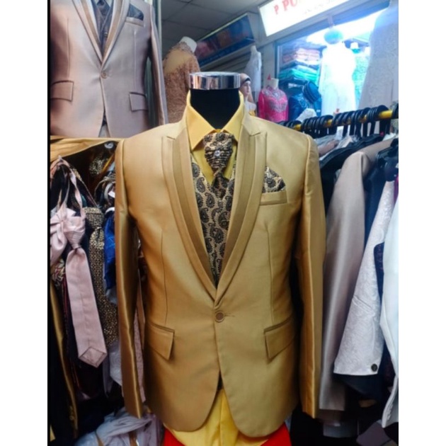 JAS PENGANTIN GOLD/JAS WEDDING PRIA GOLD/JAS FORMAL PREMIUM/JAS RESEPSI MEWAH