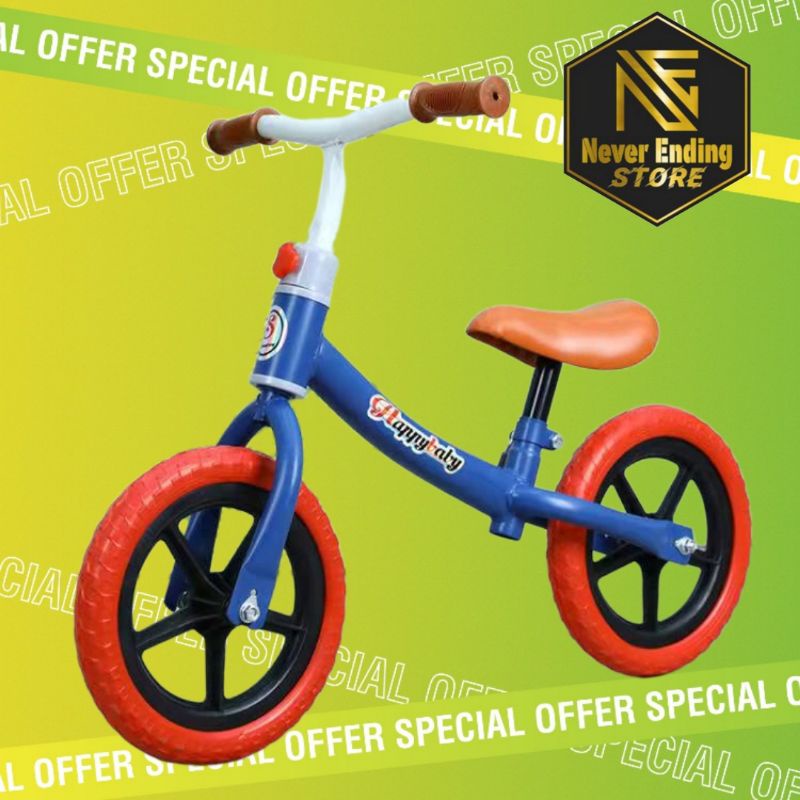 Sepeda Keseimbangan Anak Pushbike Kickbike Balance Bike warna merah biru putih hitam pink kuning 1 2 3 4 5 6 tahun