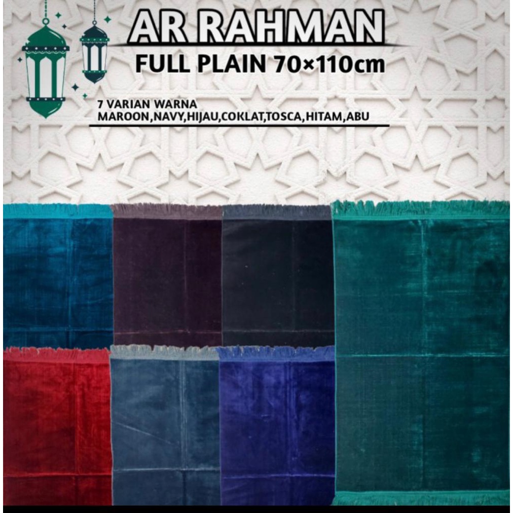 Sajadah Turkey AR RAHMAN Full Plain / Full Polos ( uk besar )