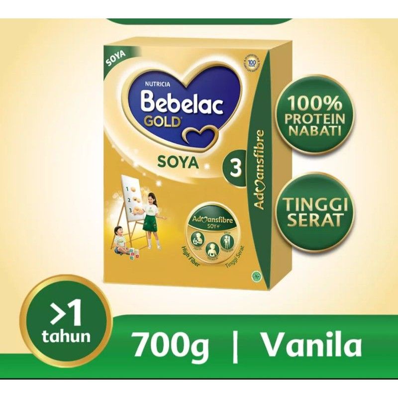 

BEBELAC Gold Soya 3 Susu Vanila Box - 700grEXPIRED DATE : 2025