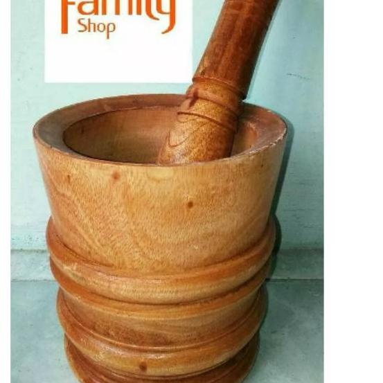 HOT SALE LUMPANG KAYU / TUMBUKAN KAYU / ULEKAN KAYU + ALU LUMPANG RUJAK BEBEK TEBAL ✣gid❀