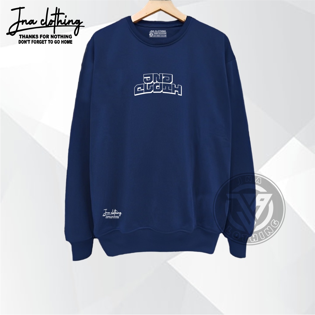 Sweater Crewneck Oblong Navy Pria Wanita Brand Local JNA Clothing  Terbaru Lits JNA CLOTH Balok Suiter Oversize Jumbo