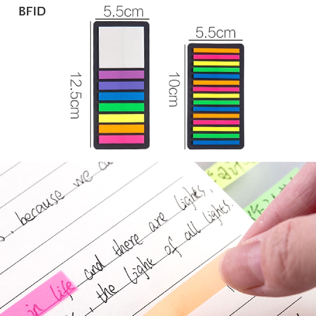 [BFID] 160/300pcs Warna Transparan Neon Indeks Tab Bendera Sticky Note Stationery [ID]