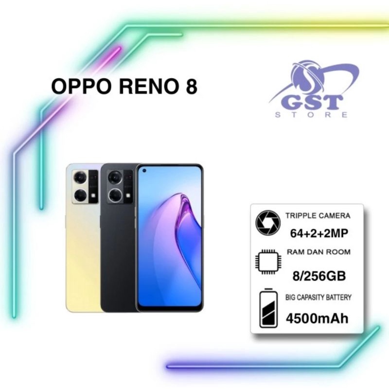 HP RENO 8 4G RAM 8gb INTERNAL 256gb, BERGARANSI RESMI 1 TAHUN