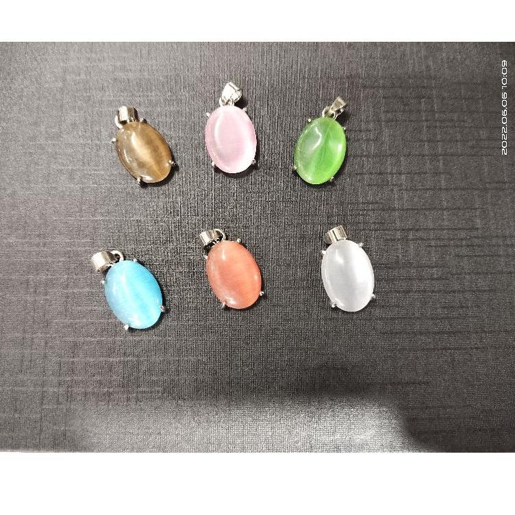 Liontin / Bandul Kalung Batu Mata Kucing lusinan isi 12pcs • SKK.07Ja23p